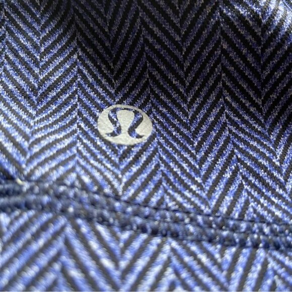 Lululemon All Sport Bra Giant Herringbone Black Heathered Pigment Blue Size 8 - Picture 8 of 9